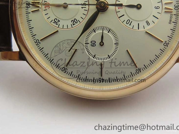 MIROTIME 0729 Efficient Portofino Chrono RG ZF 1:1 Best Edition White Dial on Brown Leather Strap A 7151